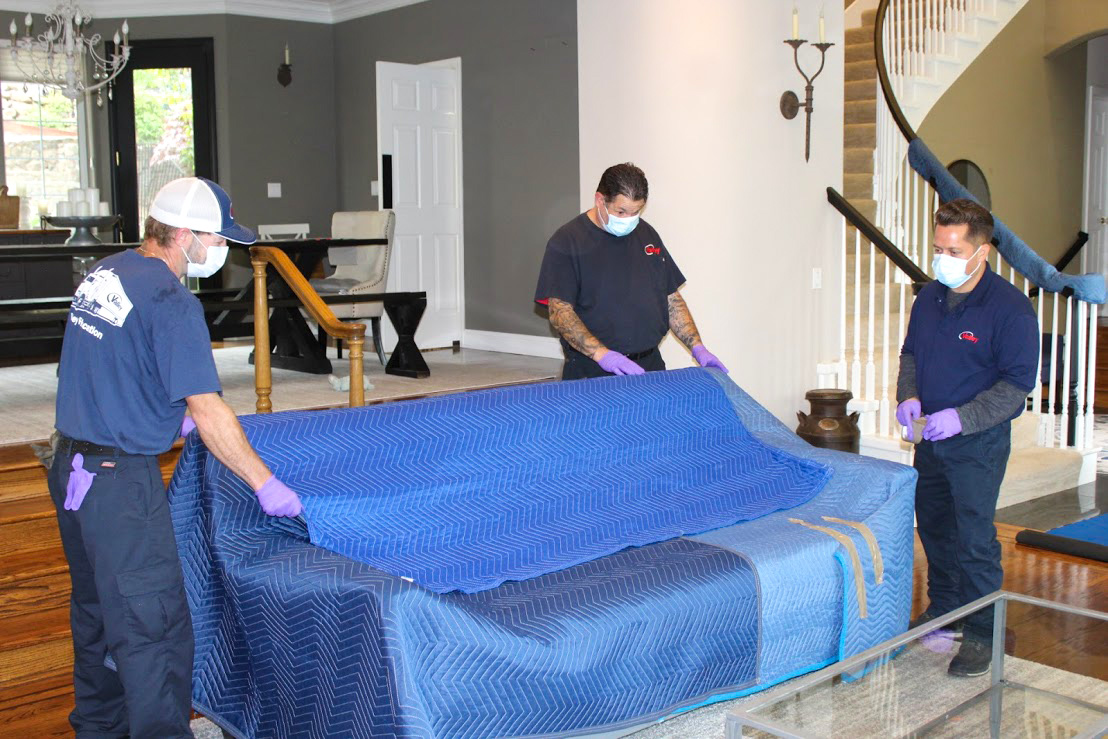 Moving and Packing Tips how to wrap a couch prep floor