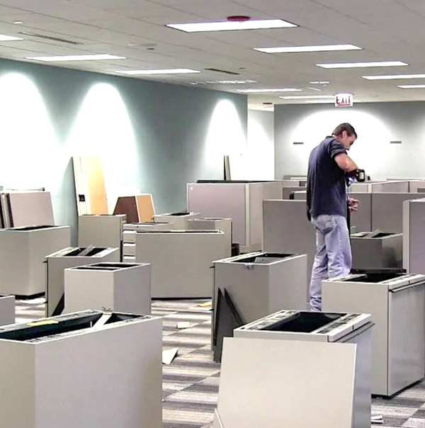 Office Decommissioning disassemble cubes San Jose Mover Moves Adds Changes crew